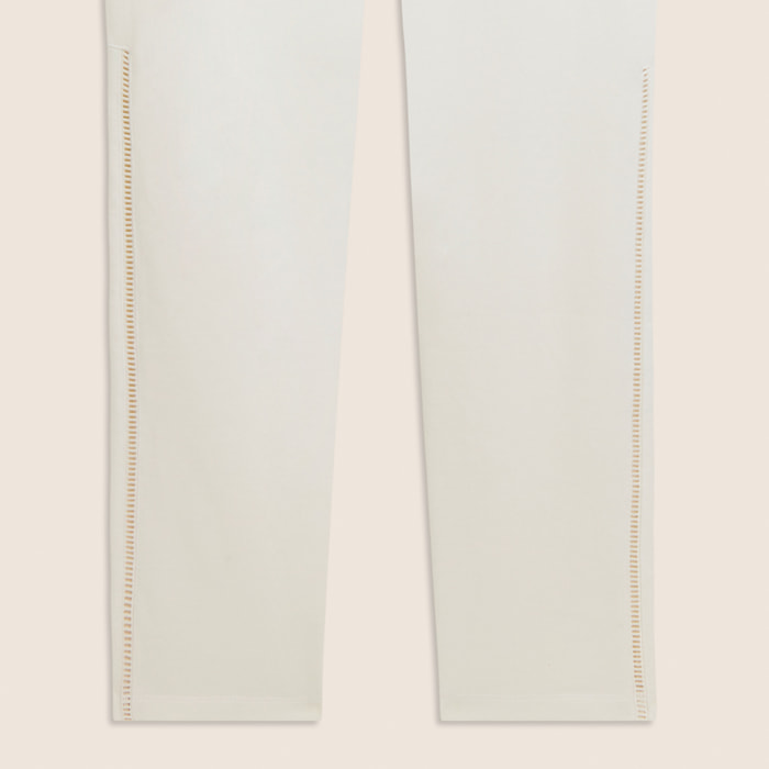 Pantaloni Sportivi con Gamba Dritta e Ricamo Traforato