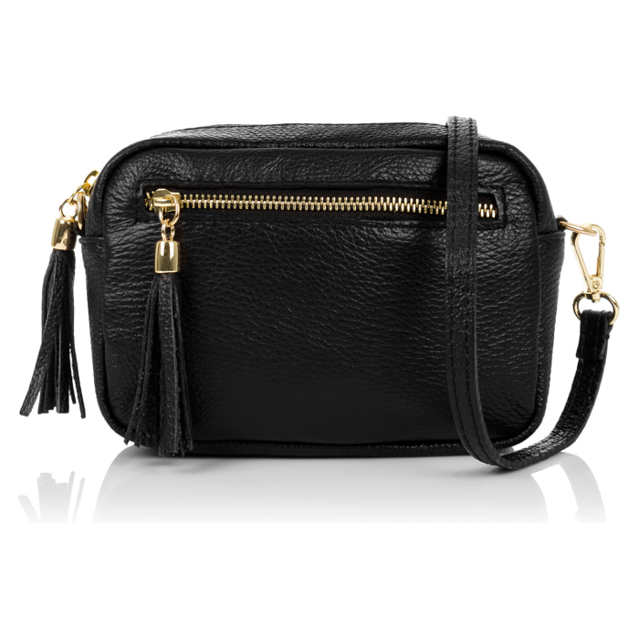 Delfina Bolso bandolera Mujer.Piel auténtica Dollaro