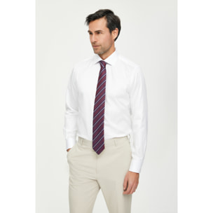 Camicia Uomo 1 Bottone Francese Slim Twill No iron Bianco
