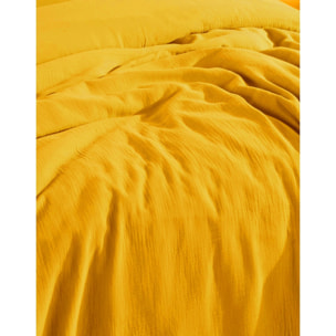 Parure housse de couette et taies d'oreiller gaze de coton ambre