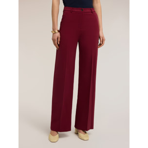 Motivi - Pantalones palazzo fluidos de mezcla de viscosa - Burgundy