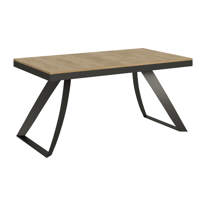 Mesa extensible 90x160/420 cm Proxy Evolution Roble Natural estructura Antracita