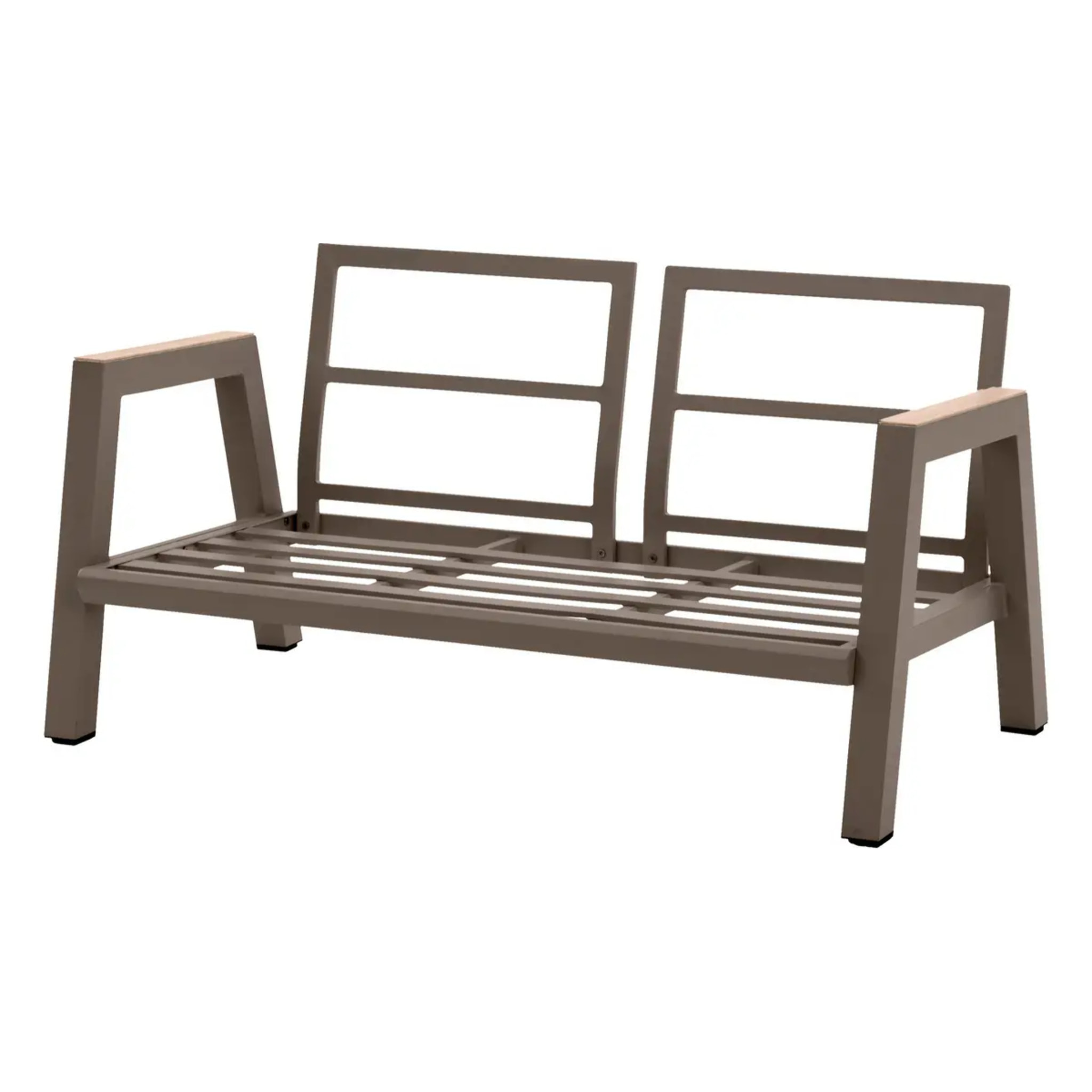 Canapé de jardin "Axiome" praline & beige 2 places en aluminium et polyester