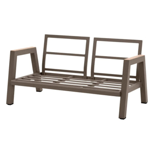 Canapé de jardin "Axiome" praline & beige 2 places en aluminium et polyester