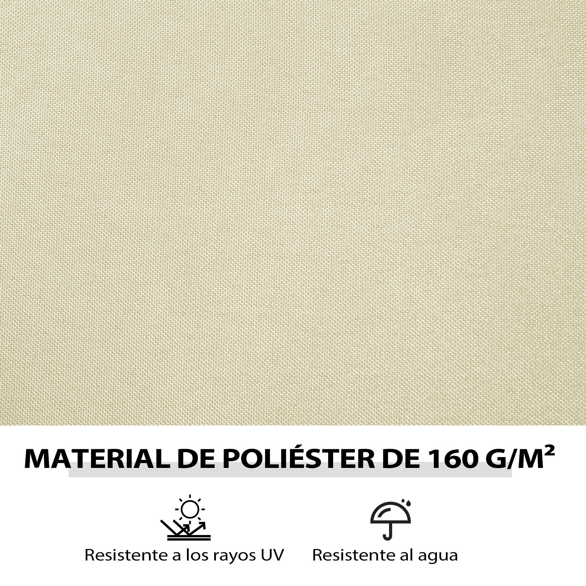 4 Paredes Laterales para Cenador 3x3 m Laterales de Carpa con Ganchos 8 Ventanas Protección UV Reemplazo Lateral para Carpa de Jardín Exterior Fiesta Crema