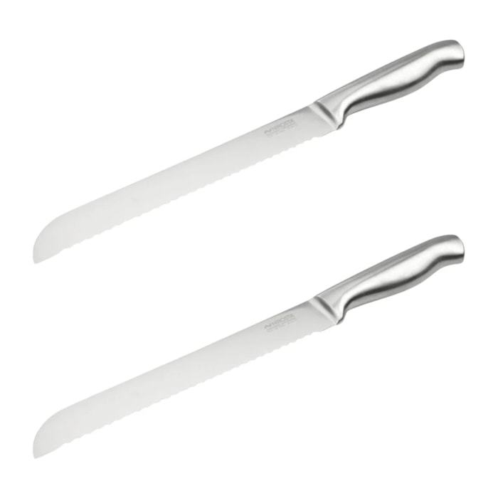 Couteau à pain inox professionnel Set de 2, 33,5 x 3 x 2 cm acier inoxydable Nirosta Star