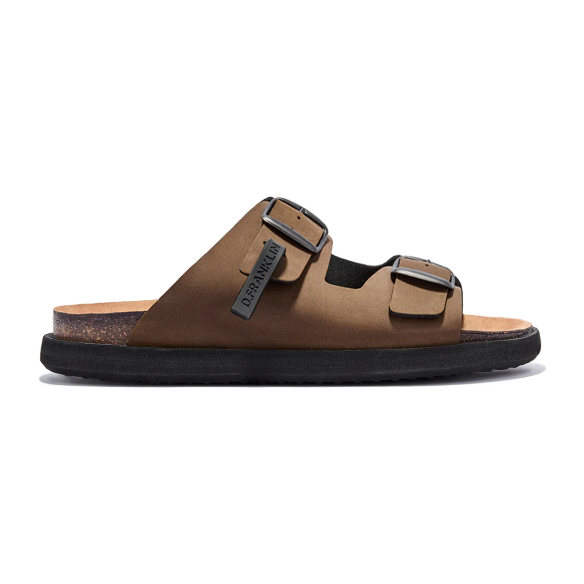 Sandalias de Hombre Cierre Hebilla Color Marrón Vibe Nobuck