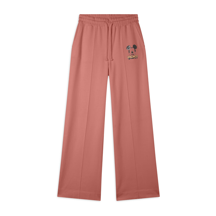 Pantaloni sportivi con gamba ampia e stampa Mickey Mouse