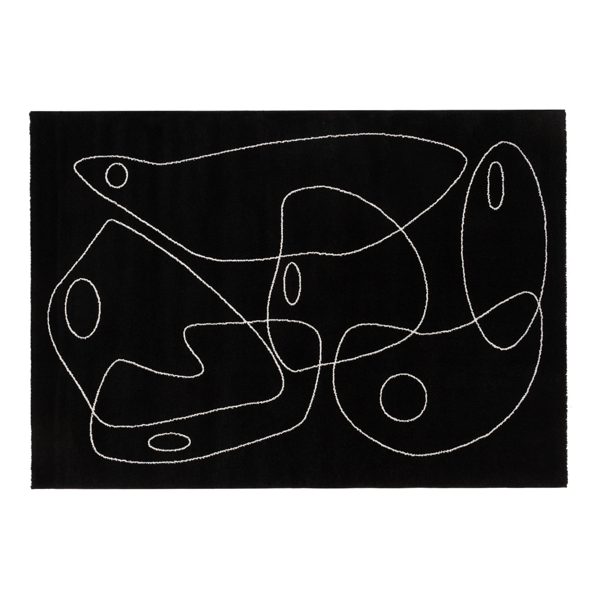 Tapis noir motif line art 160x230 cm ARTISTE