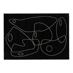 Tapis noir motif line art 160x230 cm ARTISTE