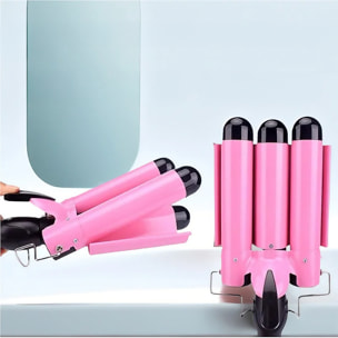 Rizador de 3 tubos con cuerpo calefactor PTC y 2 niveles de temperatura.