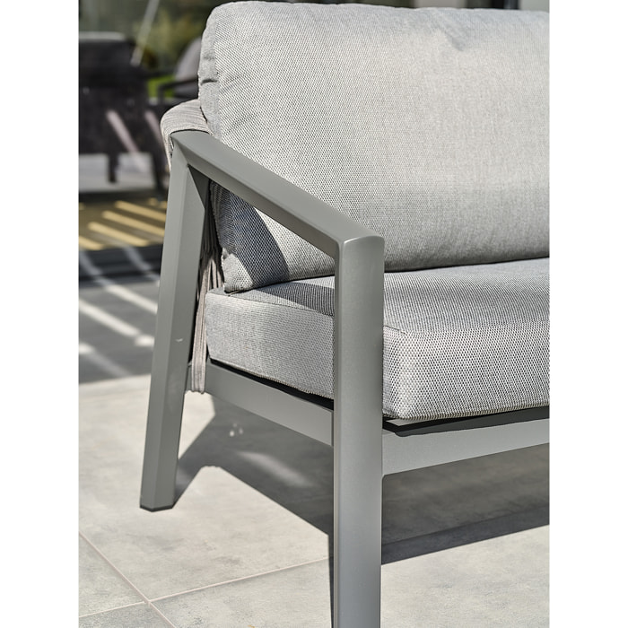 KELIA - Salon bas de jardin 5 places - Gris anthracite