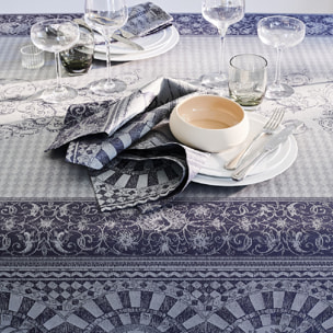 Serviette pur coton motif jacquard gris Arcades cendre