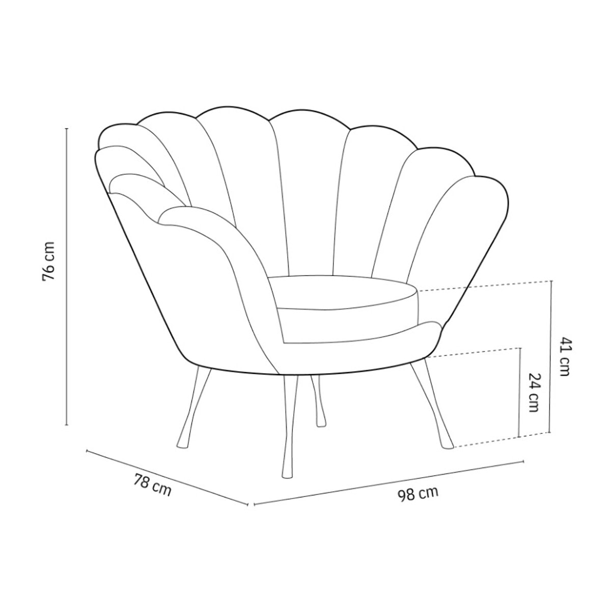Fauteuil "Kingston" en velours beige clair