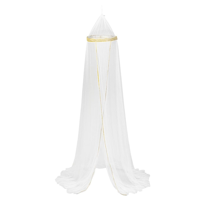 Dosel para cama infantil blanco y dorado