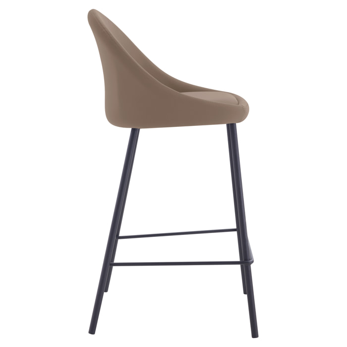 Lot de 2 chaises pour îlot central 65 cm en cuir synthétique marron - Misty