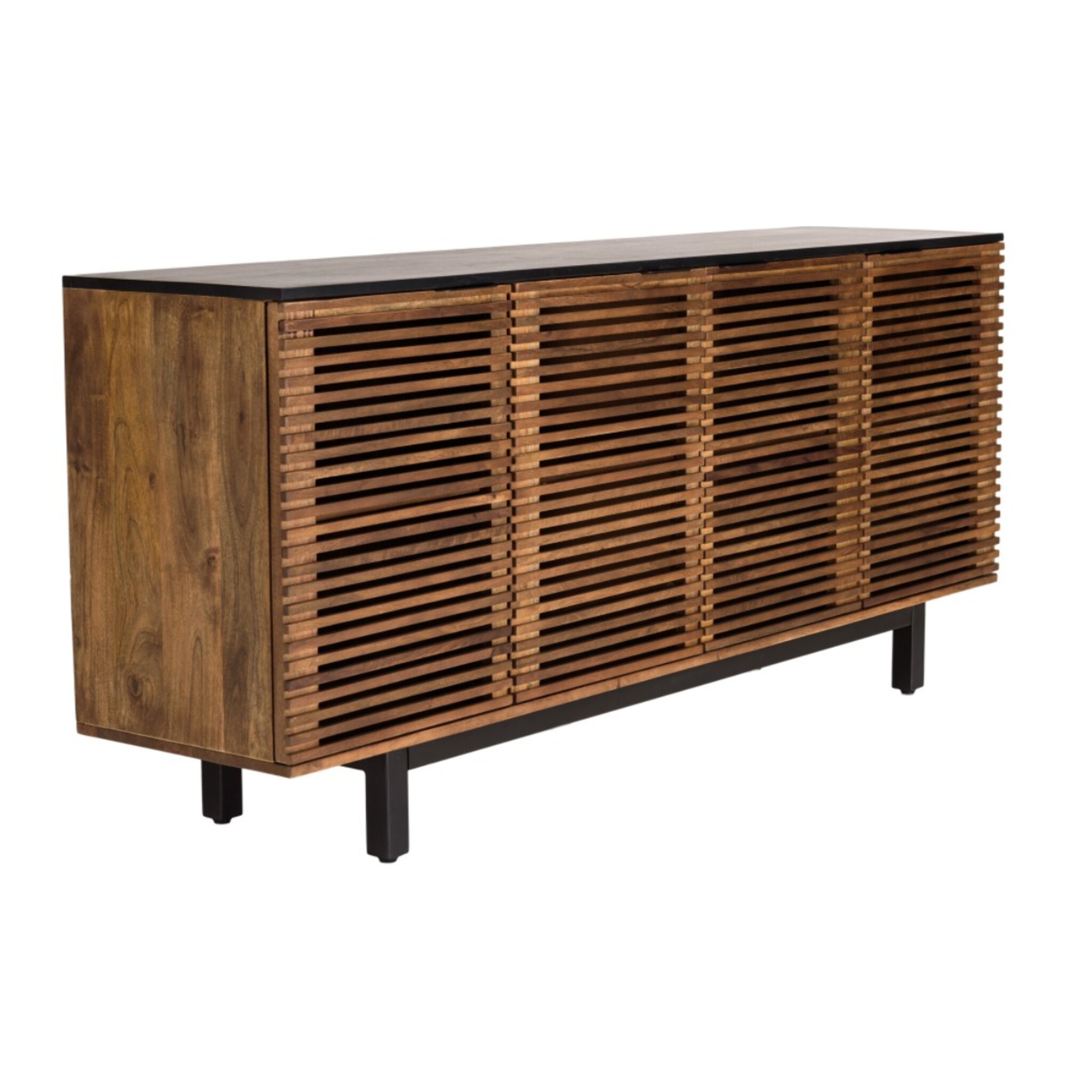 ALIX - Buffet en bois de manguier 4 portes ajourées