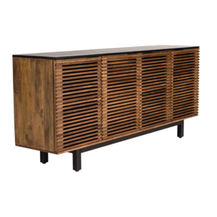 ALIX - Buffet en bois de manguier 4 portes ajourées