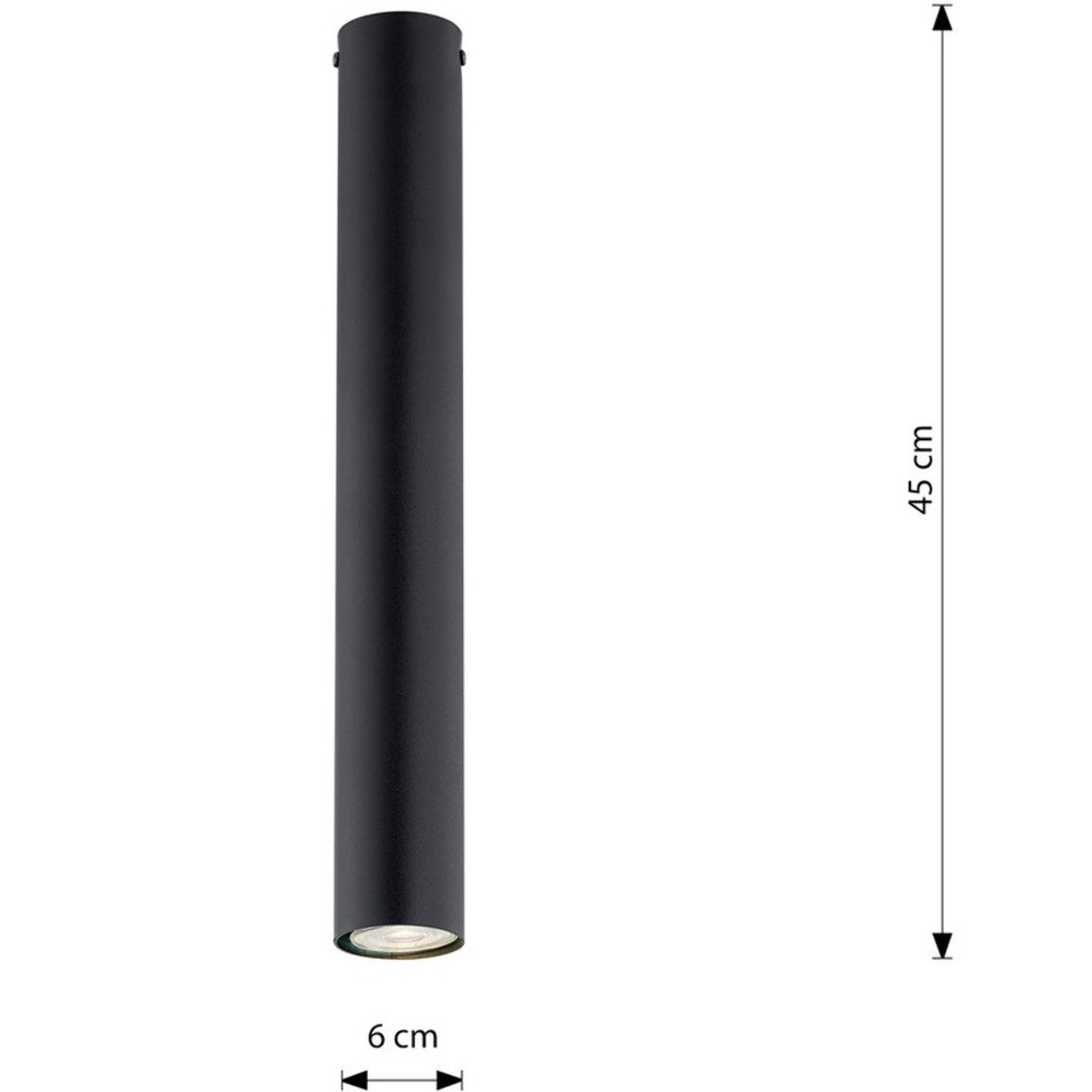 Faretto Tecno in acciaio nero opaco