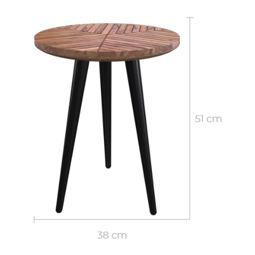 Table basse ronde en bois d'acacia D40 cm - Ella