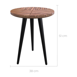 Table basse ronde en bois d'acacia D40 cm - Ella