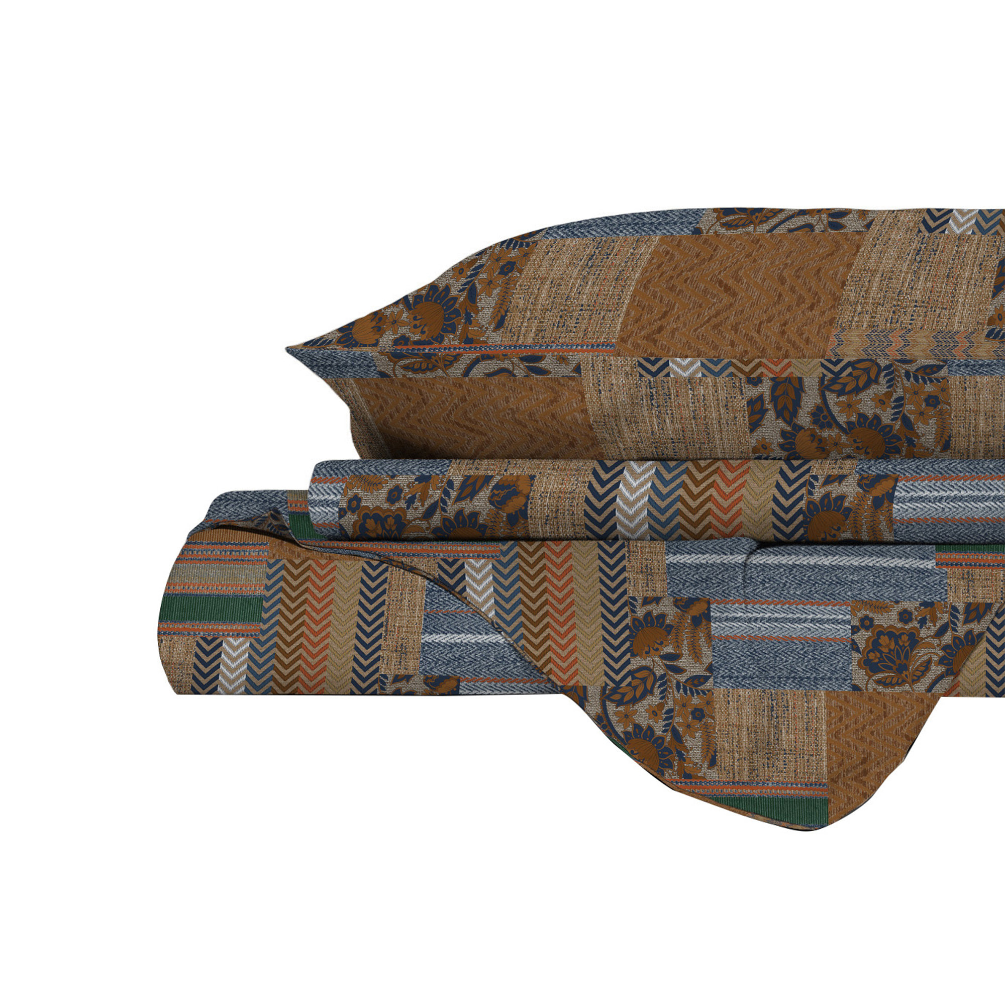 PARURE COPRIPIUMINO ATHENA, 100% Cotone, Made in Italy - ADANA TERRA