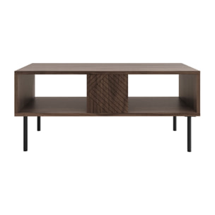 Salvador - table basse - effet bois - 2 niches - 100 cm - Bois