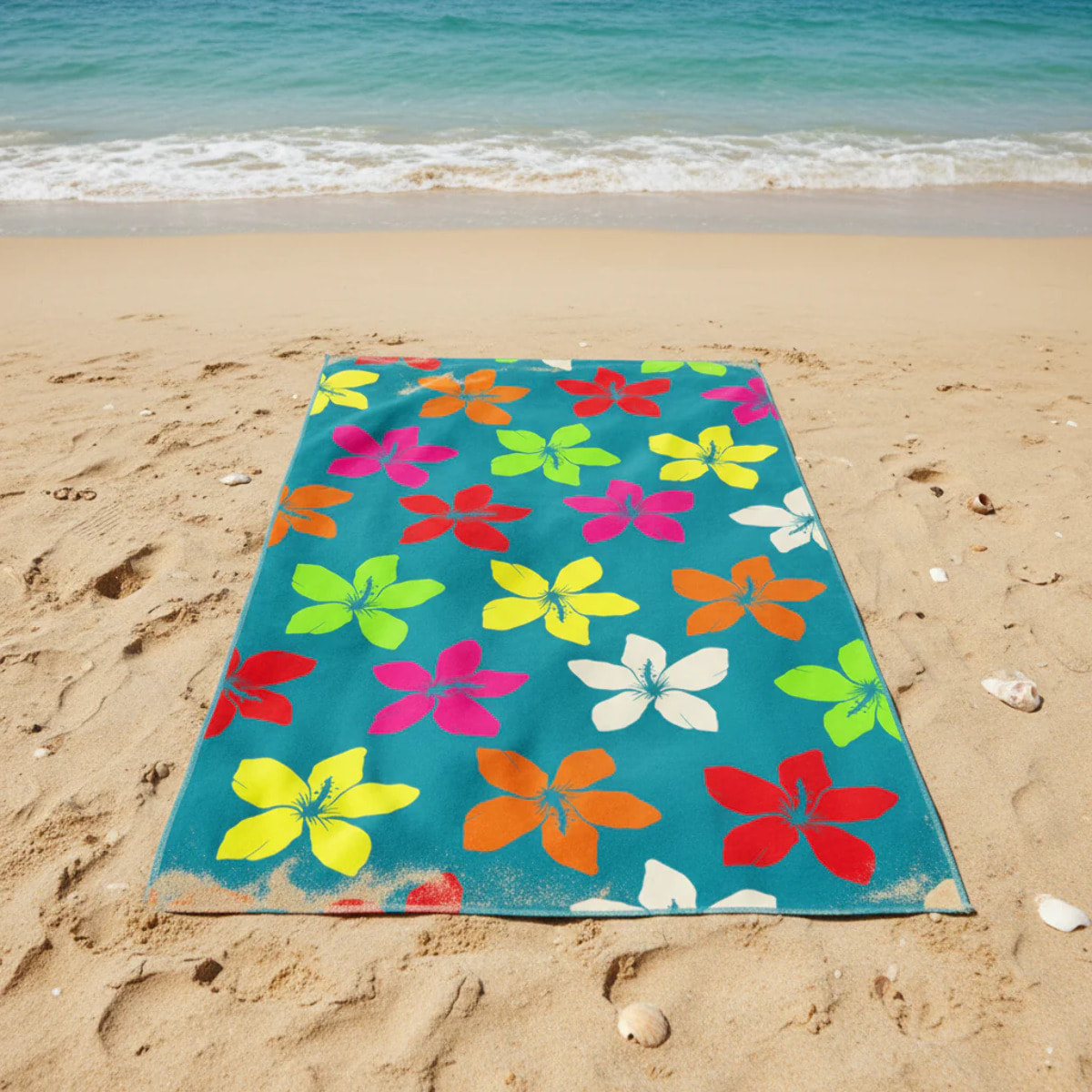 Serviette de plage microfibre - Blooming - 90x170cm - 220g/m²