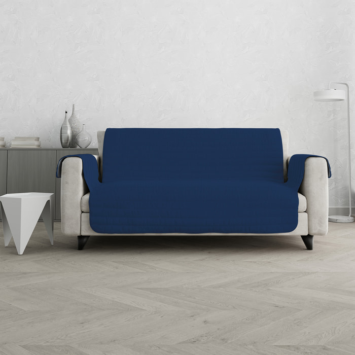 COPRIDIVANO TRENDY, Waterproof, Microfibra, No Stiro - BLU SCURO/GRIGIO CHIARO