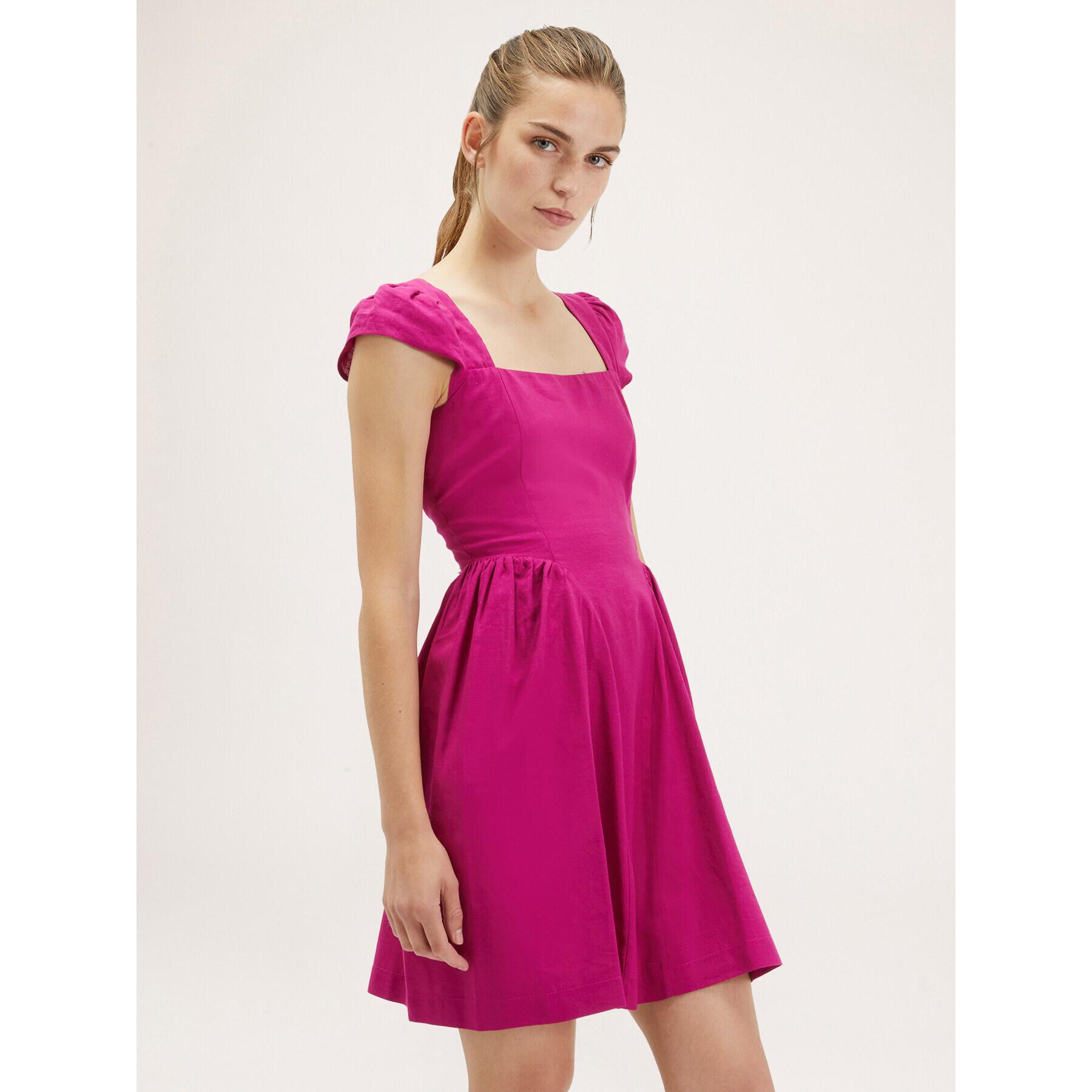 Motivi - Mini dress misto lino - Fucsia