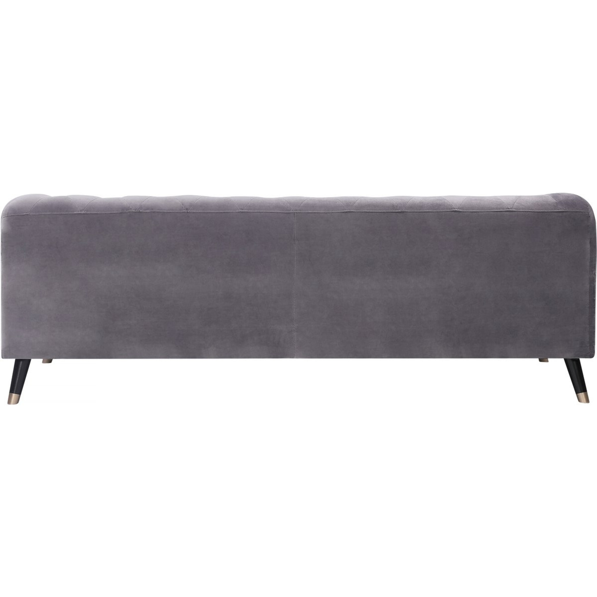Canapé fixe en velours "Gloria" - 216 x 86 x 76 cm - 3 places - Gris