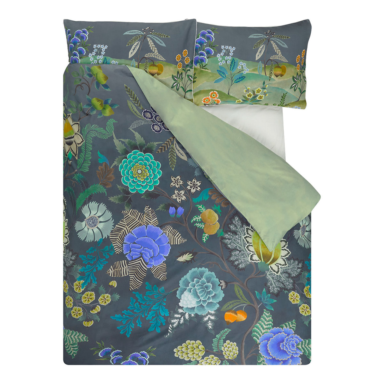 Housse de couette imprimée en percale de coton, BROCART DECORATIF, Multicolore