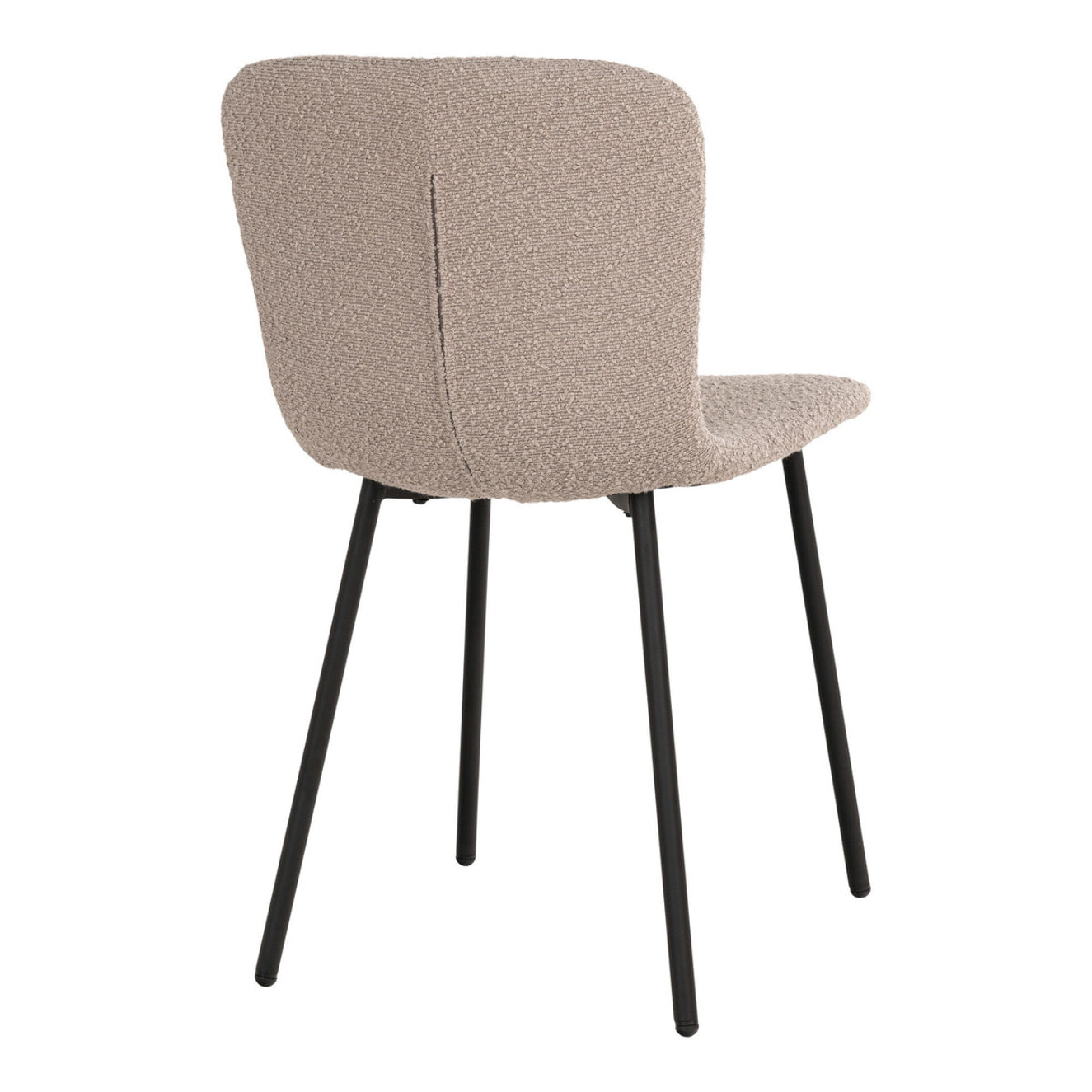 Set 2 sedie da pranzo Halden in bouclé beige con gambe nere
