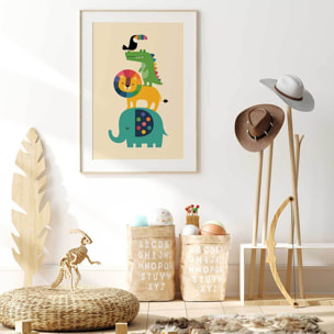 Affiche enfant totem des amis  Affiche sous cadre bois