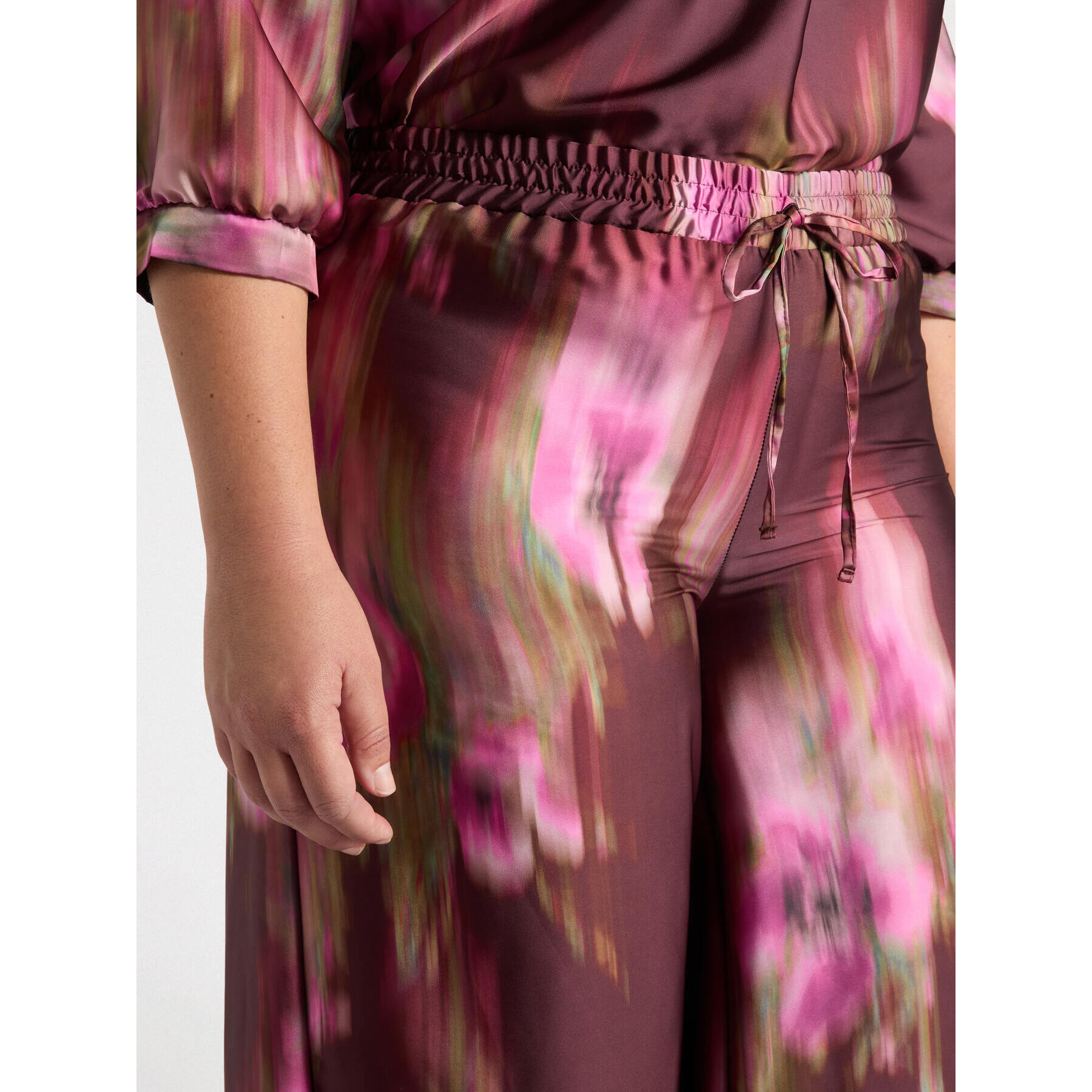 Fiorella Rubino - Pantalones modelo palazzo con estampado difuminado - Fuchsia