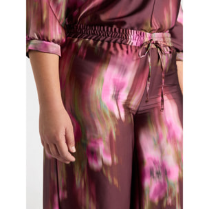 Fiorella Rubino - Pantalones modelo palazzo con estampado difuminado - Fuchsia