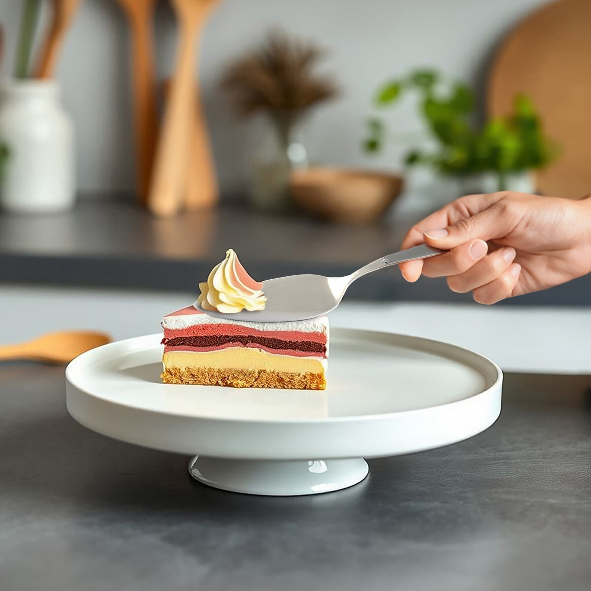 Jet Satin - Forchetta da dolce (x12) e 1 server per le torte