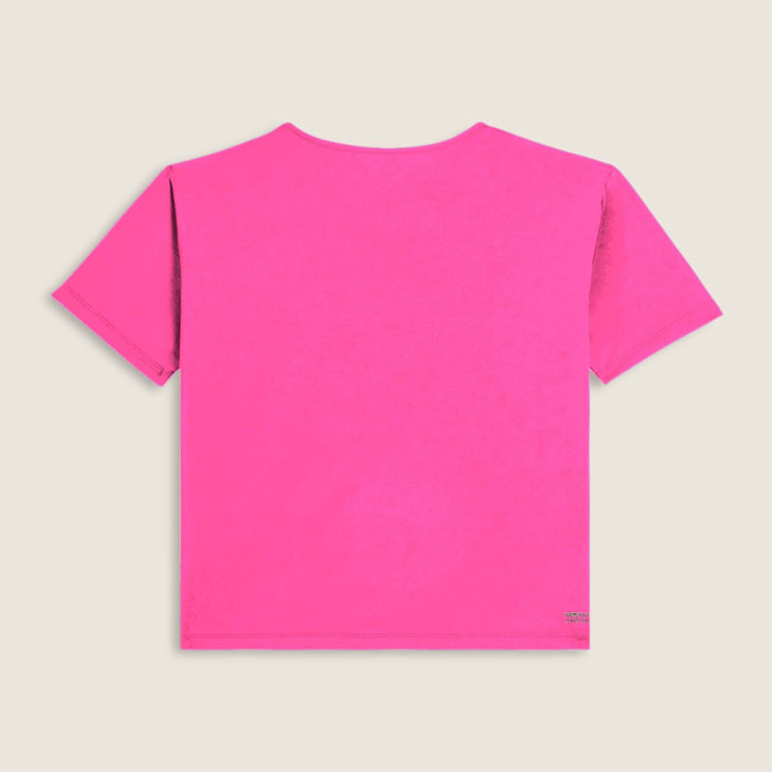 T-shirt cropped con maniche ampie e stampa Mood Up