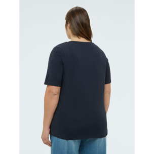 Fiorella Rubino - T-shirt in cotone con applicazioni luminose - Blu