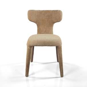 Lot de 2 chaises de salle à manger Tomasucci HERD, en tissu, sable, 60 × 50 × 81 cm