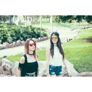 Gafas de sol OCEAN SOCOA - Transparente rojo mate / Plana roja revo