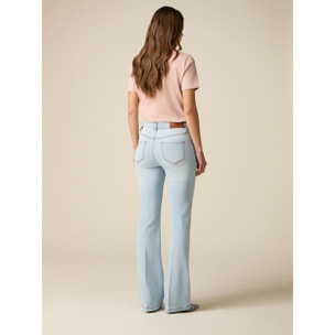 Oltre - Jeans flare con catene decorative - Azzurro