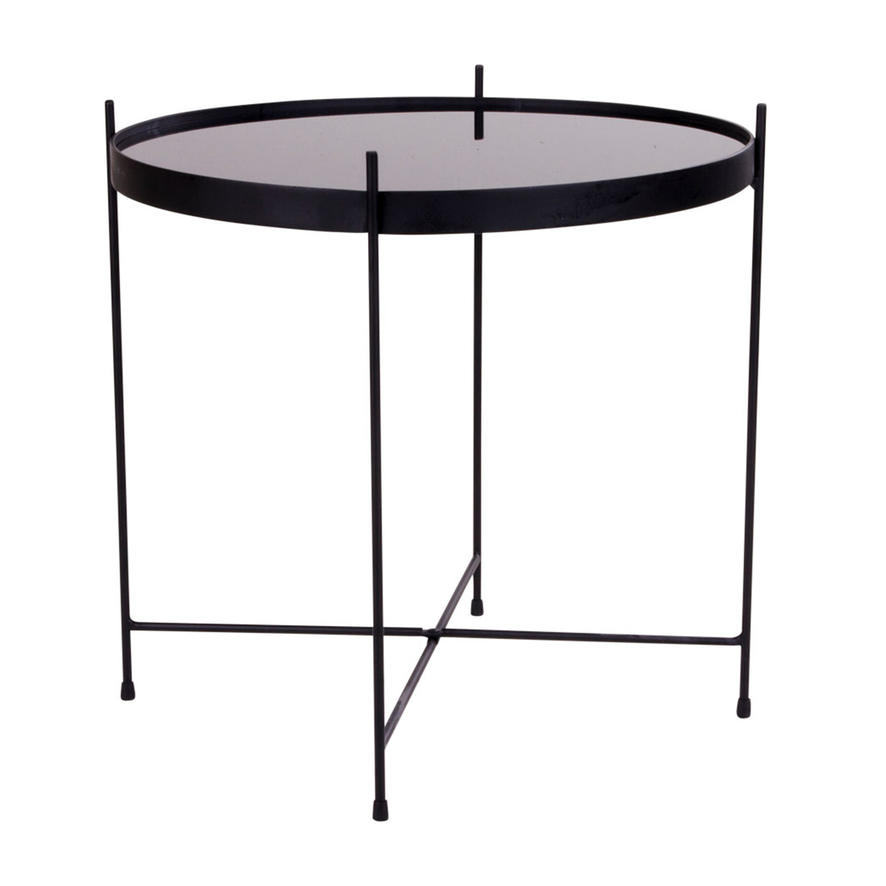 Glina - table basse - métal et verre - 48 cm - Noir