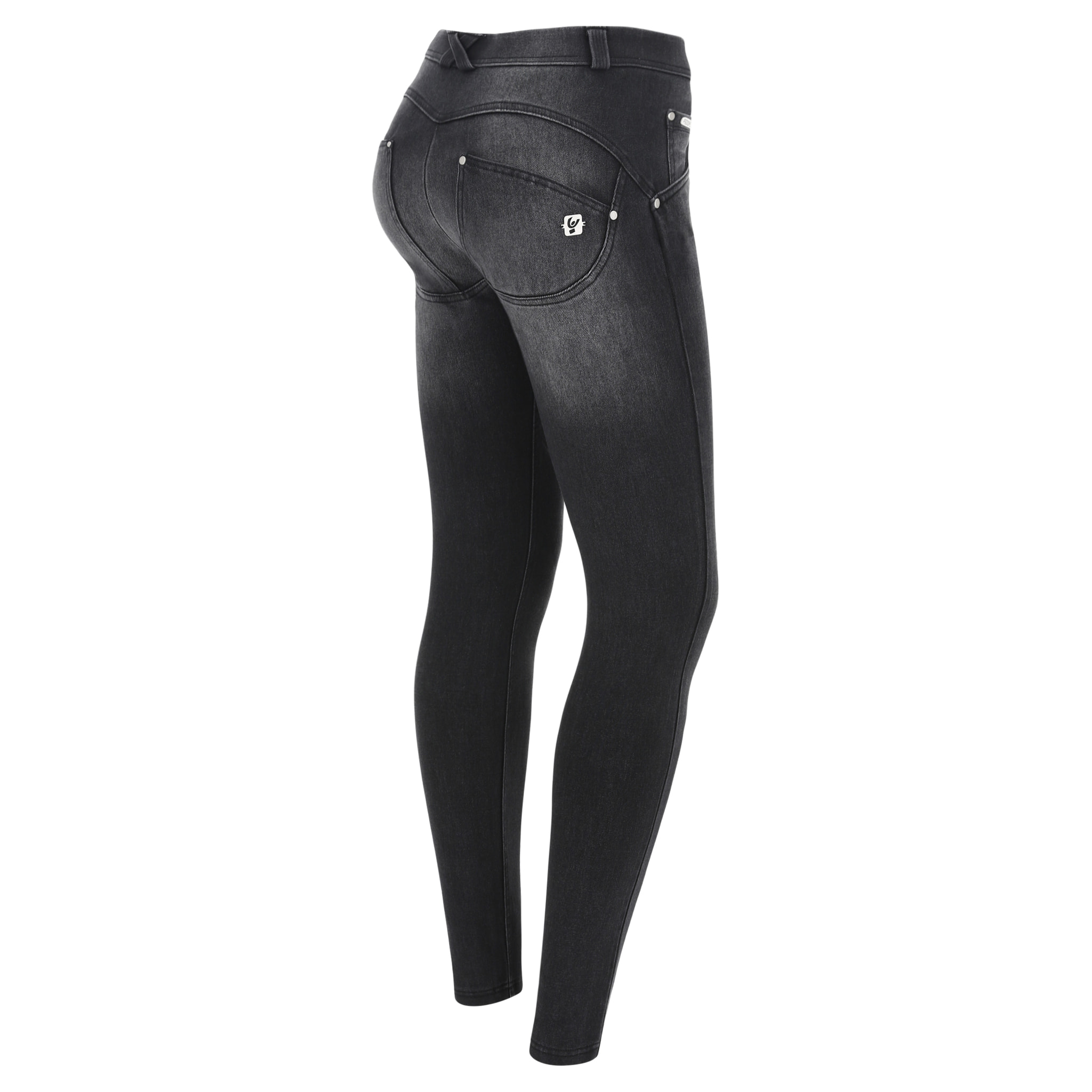 Jeans push up WR.UP® denim navetta skinny effetto used
