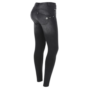 Jeans push up WR.UP® denim navetta skinny effetto used