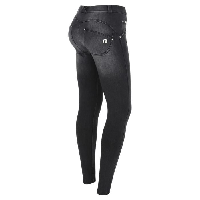 Jeans push up WR.UP® denim navetta skinny effetto used
