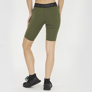 short fitness donna teti verde militare