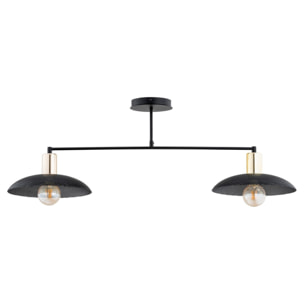 Lampada a sospensione SPIRIT in acciaio nero opaco e oro