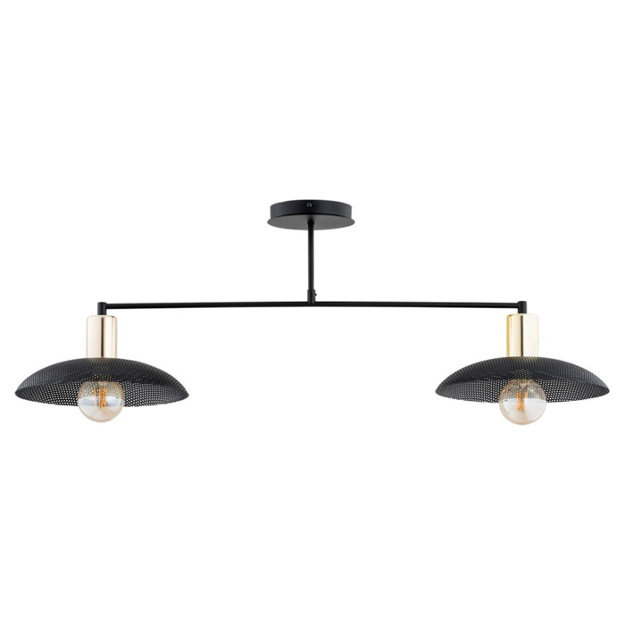 Lampada a sospensione SPIRIT in acciaio nero opaco e oro