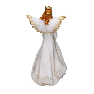 Angelo in resina oro con led cm14,5x14,5h31